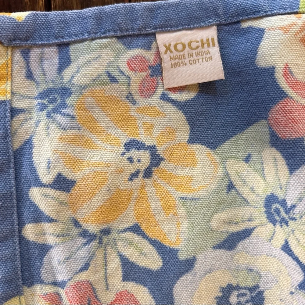 Xochi Cotton Napkins 19 X 19 Floral Blue‎ Cottage Table Dining French Country X8